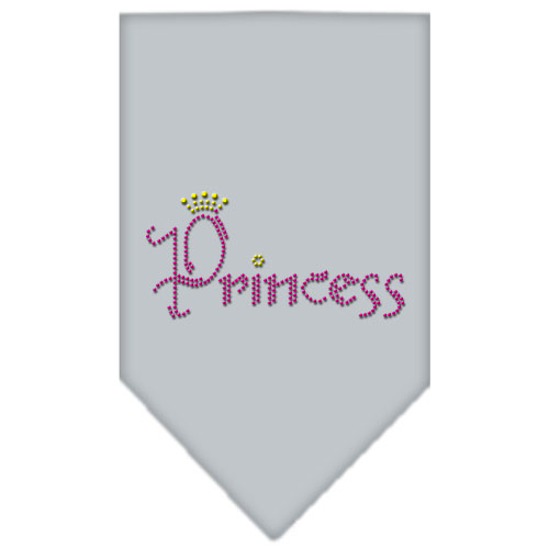 Princess Rhinestone Bandana Grey Large